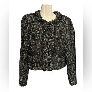 Jon Teri Black Boucle Blazer Sz 10